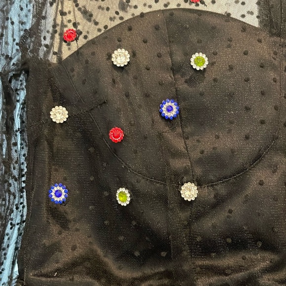 Matoshi Boutique Gem Embellishment Tulle Black Gown Tag Attached - Picture 7 of 9